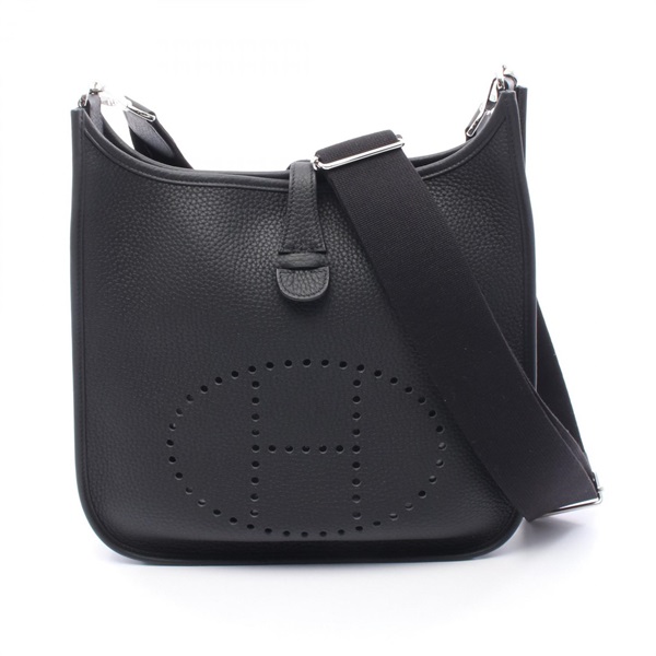 HERMES Evelyne 3 Troyes PM Shoulder Bag K Clemence leather Noir Women SHW