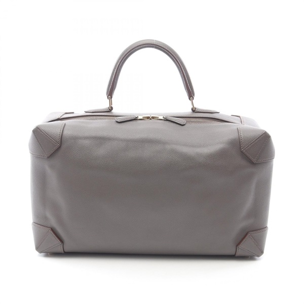 HERMES Maxi box 37 Hand bag Evercolor leather Brown Etain Used unisex Q GHW