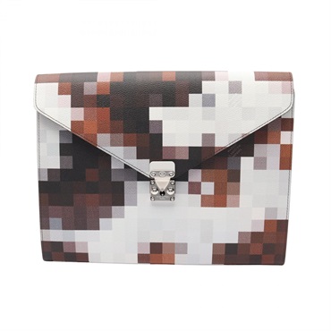 LOUIS VUITTON Mark Folder Cowmooflage business bag GI1137 canvas Brown White LV