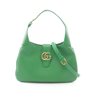 GUCCI GG Marmont Shoulder Hand Bag 726274 leather Green Used Women GHW