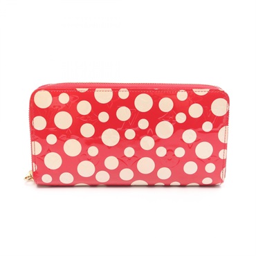 LOUIS VUITTON x yayoi kusama Zippy Wallet Dot Infinity M91572 Vernis Red Used LV