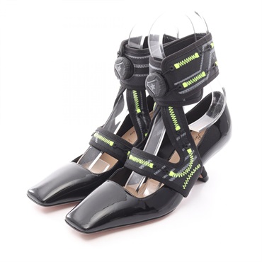 Christian Dior Roger Vivier 62-22 pumps shoes heels 337 Patent leather Fabric BK