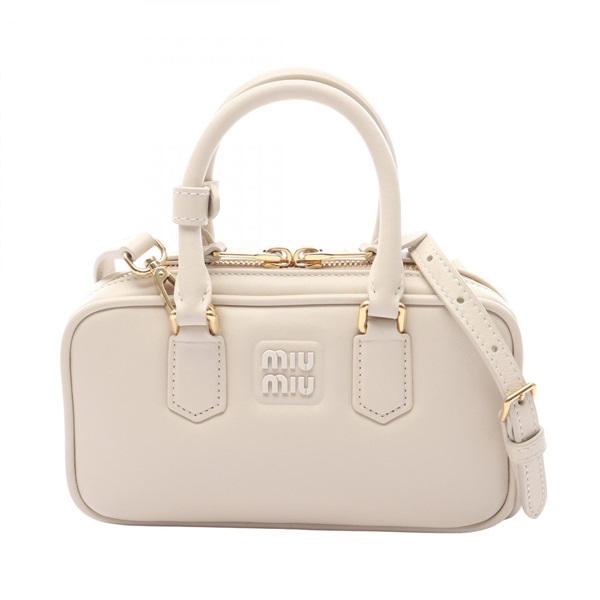 Miu Miu SOFTY PADDED ACARDI MINI shoulder Handbag 5BP088 leather White Used