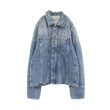 LOUIS VUITTON Monogram Denim Jacket RM202 YIE HJA71W Cotton Blue #50 Used Mens