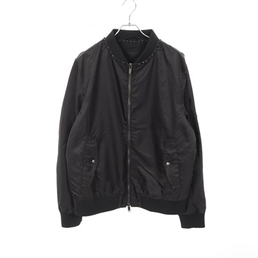 Valentino Rock studs Blouson jacket 2V3C11 702KP Nylon Black Used mens #54