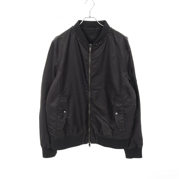 Valentino Rock studs Blouson jacket 2V3C11 702KP Nylon Black Used mens #54