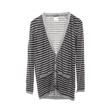 CHANEL Cardigan knitwear P34618K01089 cashmere silk Black White Used Women #38