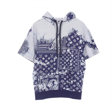 LOUIS VUITTON Monogram Bandana Hoodie RM222M N31 HNY28W Cotton Blue #XS Mens