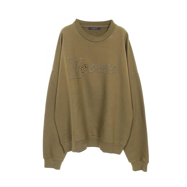 LOUIS VUITTON Cotton Signature Sweatshirt RM241 FWC HQY88W Cotton Khaki #L Mens