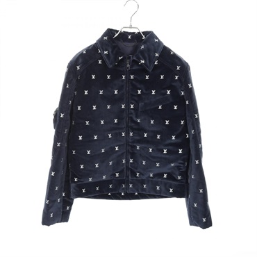 LOUIS VUITTON LV logo evening Blouson Jacket cotton Cupra Navy mens size 44