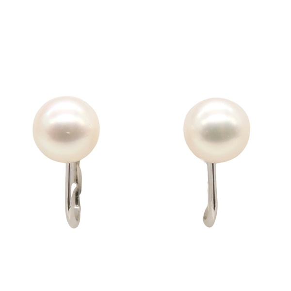 MIKIMOTO Pearl screw back earrings 14KWG White Gold Used women