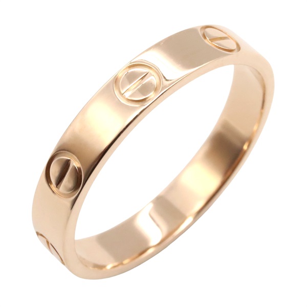 CARTIER Mini Love Ring 18KPG Pink Rose Gold Used unisex US size 6.5 #53
