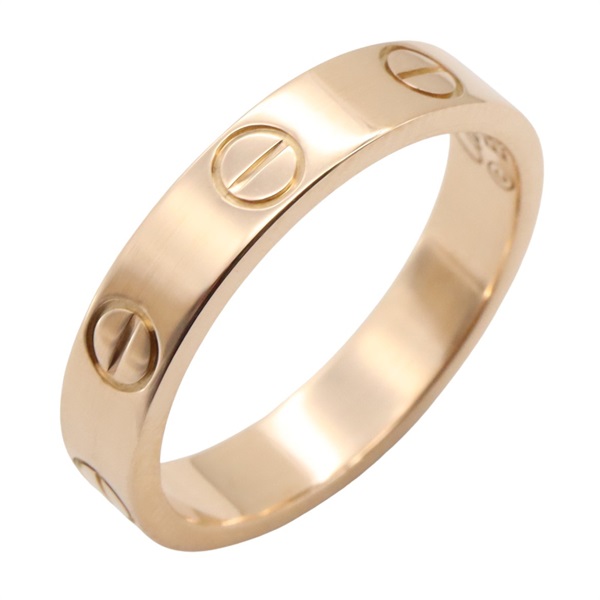CARTIER Mini Love Ring 18KPG Pink Rose Gold Used unisex US size #49 4.75