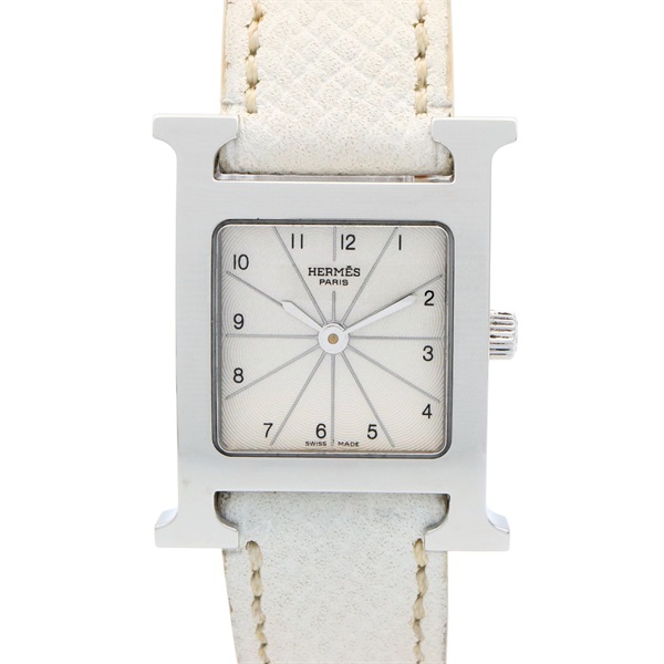 HERMES H Wrist Watch HH1.210 Quartz Stainless Steel Leather belt Used Women