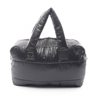 CHANEL Coco Cocoon Hand bag Nylon Black Used Women SHW CC