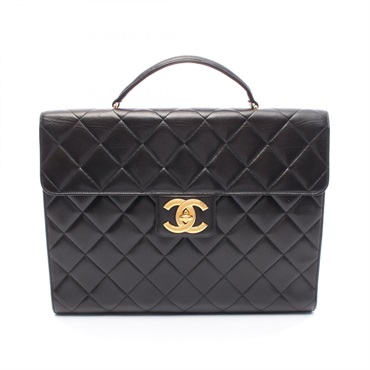 CHANEL Matelasse Business bag A02794 Lamb sheep leather Black Used GHW CC unisex