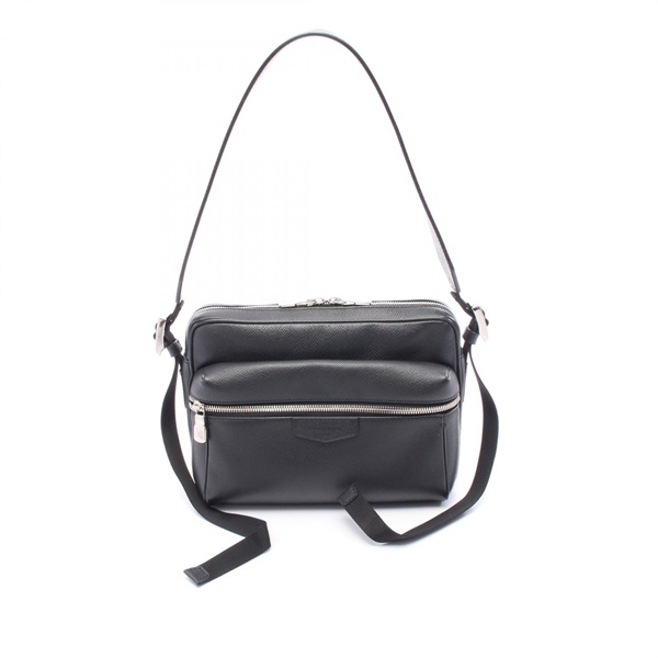 LOUIS VUITTON Outdoor Messenger PM Shoulder Bag M33435 Taiga leather Black used