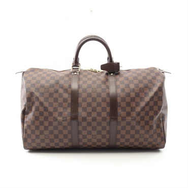 LOUIS VUITTON Keepall 50 Travel Duffle Bag N41427 Damier Canvas Ebene Used LV