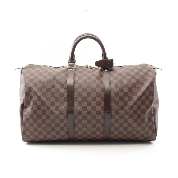 LOUIS VUITTON Keepall 50 Travel Duffle Bag N41427 Damier Canvas Ebene Used LV