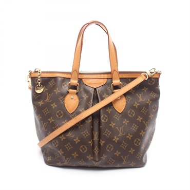 LOUIS VUITTON Palermo PM Shoulder Handbag M40145 Monogram canvas Brown Used LV