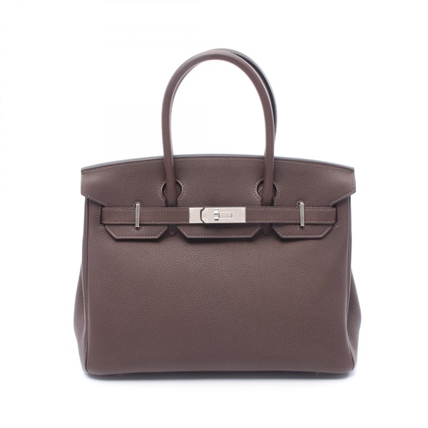 HERMES Birkin 30 Handbag Togo leather lBrown Rouge sellier Used Women W SHW