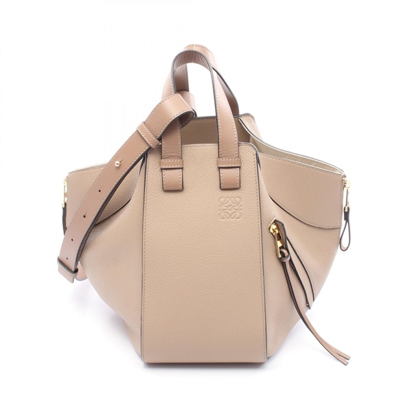 LOEWE Hammock Small 2Way Shoulder Handbag 314.12BZ95 Leather Beige Brown Used