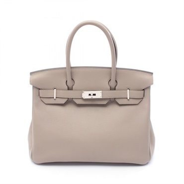 HERMES Birkin 30 Handbag Evercolor leather Gris tourterelle Used Women D SHW