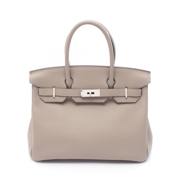 HERMES Birkin 30 Handbag Evercolor leather Gris tourterelle Used Women D SHW