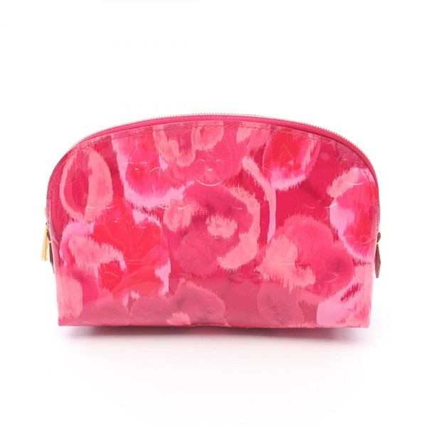 LOUIS VUITTON Cosmetic Pouch M90045 Monogram Ikat Flower Canvas Leather Pink LV