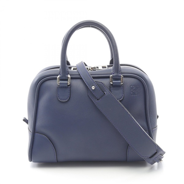 LOEWE Amazona 75 Small 2Way Shoulder Handbag 301.30.L01 leather Navy Used Women