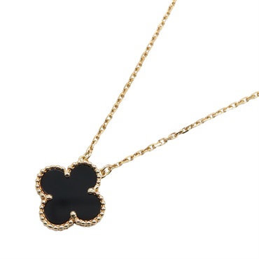 Van Cleef & Arpels Vintage Alhambra Necklace 18KYG Yellow Gold Onyx Black Used
