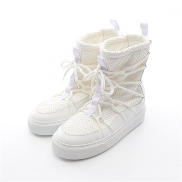Christian Dior lace up boots leather Fabric White Used Women #39