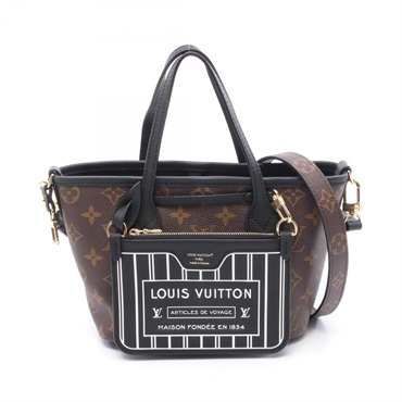 LOUIS VUITTON Neverfull Inside Out BB Shoulder Tote Bag M12099 Monogram Noir LV
