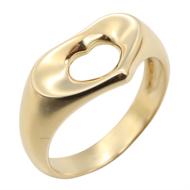 TIFFANY＆CO Open heart Ring 18KYG Yellow Gold Used women US size 4.5