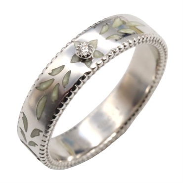 GUCCI Icon Ring 18KWG White Gold Diamond Size 47 Silver Used