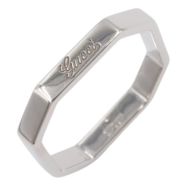 GUCCI Octagon Ring 18KWG White Gold Used women US size 5.5