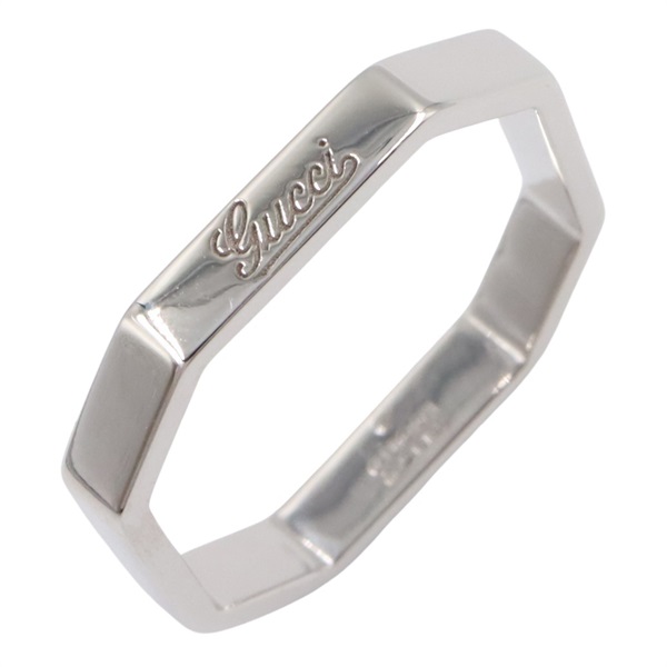 GUCCI Octagon Ring 18KWG White Gold Used women US size 5.5