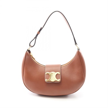 CELINE Ava Triomphe Medium Shoulder Bag 114493DGQ.04LU leather Brown Used Women