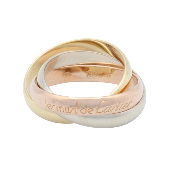 CARTIER Trinity Ring 18KYG 18KPG 18KWG Three gold used US size 6.5 #53 unisex