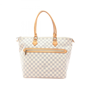 LOUIS VUITTON Saleya GM Tote Handbag N51184 Damier Azur canvas White Used women
