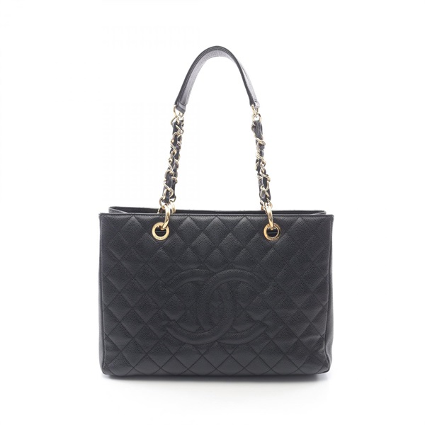 CHANEL Matelasse Grand Shopping Tote GST Chain Bag A50995 Calfskin Black GHW