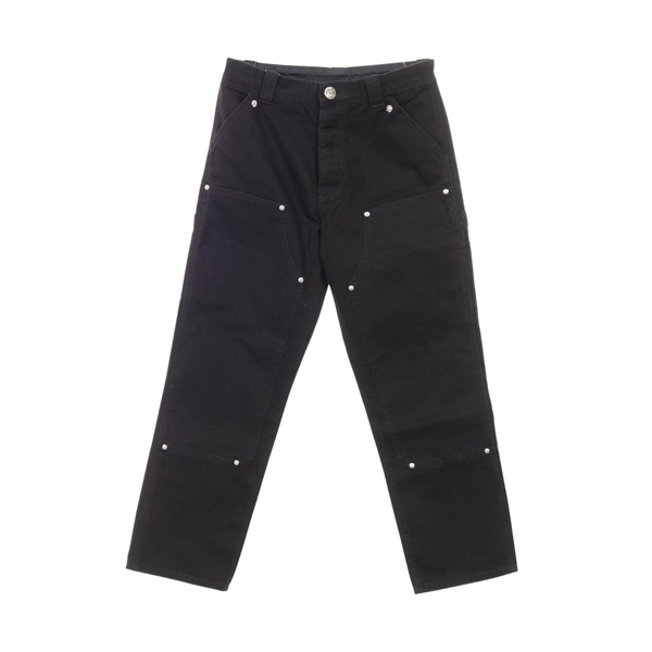 CHROME HEARTS Carpenter Canvas Double Knee Pants cotton Black #30 Used mens