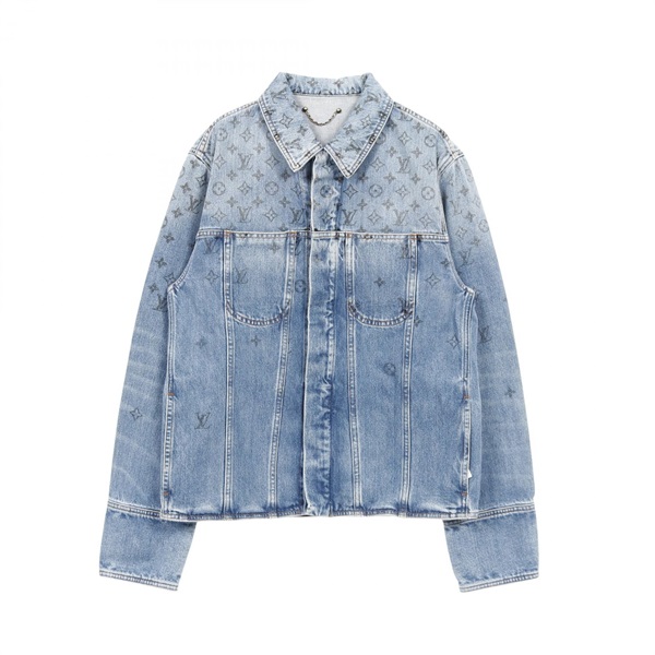 LOUIS VUITTON Monogram Denim Jacket RM202 YIE HJA71W cotton Blue Used mens #50