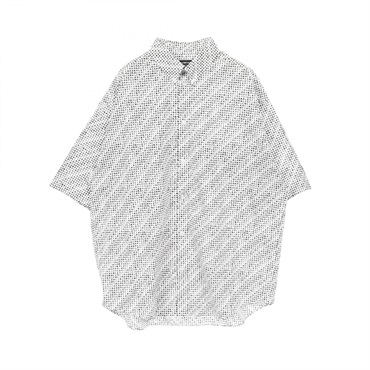BALENCIAGA Short sleeve shirt 647354 cotton White Black Used mens size 37