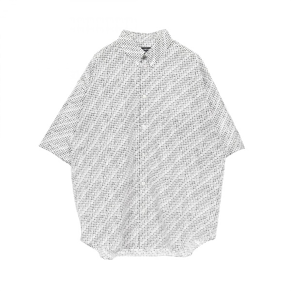 BALENCIAGA Short sleeve shirt 647354 cotton White Black Used mens size 37