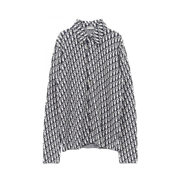 Christian Dior Oblique Overshirt 023M550AT099 cotton White Navy Used mens #XS