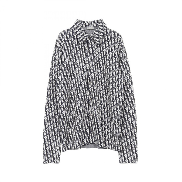 Christian Dior Oblique Overshirt 023M550AT099 cotton White Navy Used mens #XS