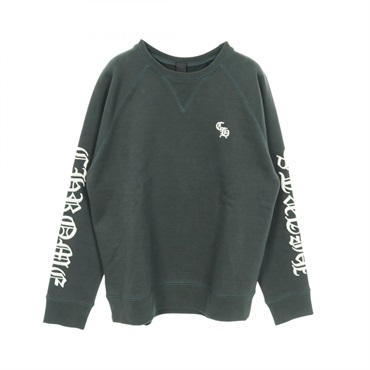 CHROME HEARTS SLO RIDE Cross Patch CH logo Embroidery Sweat Cotton Green #M mens