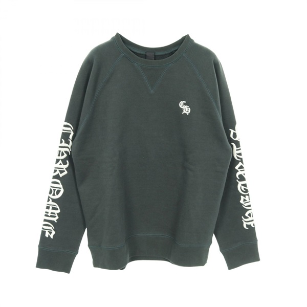 CHROME HEARTS SLO RIDE Cross Patch CH logo Embroidery Sweat Cotton Green #M mens