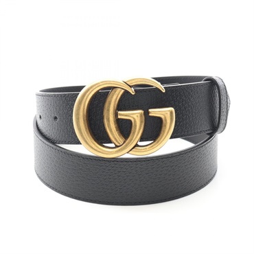GUCCI GG Marmont belt leather Black Used mens
